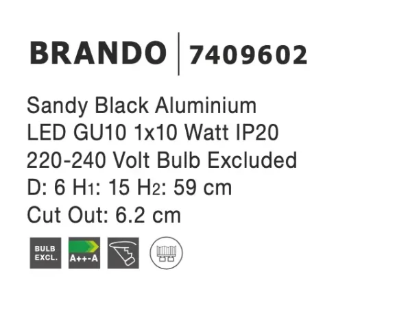 Bodové svetlá -  Novaluce Bodové svítidlo Brando 40 černé