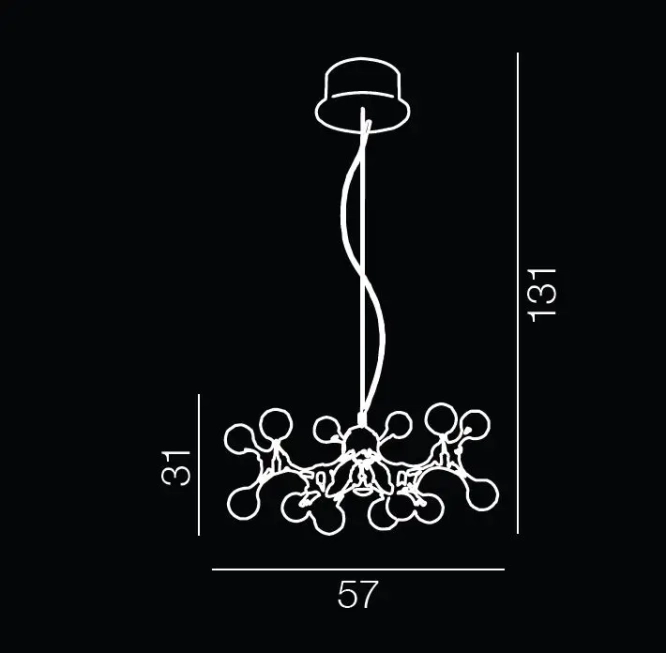 Lustre a závesné svietidlá - Azzardo Kovový lustr Neurono 15